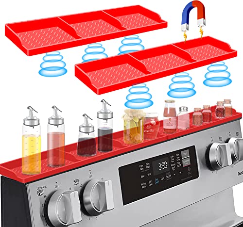 Hydream 30 Inch Magnetic Stove Shelf Silicone Spice Rack Black