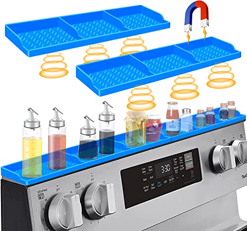 Hydream 30 Inch Magnetic Stove Shelf Silicone Spice Rack Black