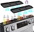 Hydream 30 Inch Magnetic Stove Shelf Silicone Spice Rack Black