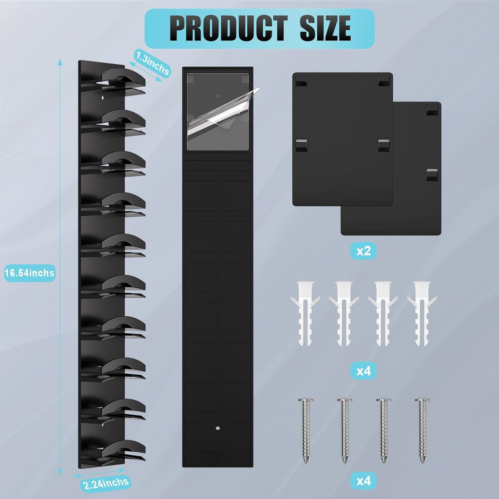 Hat Organizer For Baseball Caps 2Pack Wall Mounted Strong Adhesive Black
