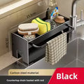 Kitchen Sink Stand Sponge Holder Dish Drainer Organizer Metal Auto-Draining