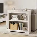 2 Tier Bookshelf 31.5" Wide Wooden Bookcase Anti-Bending Storage Organizer White