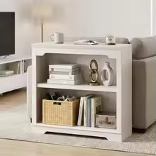 2 Tier Bookshelf 31.5" Wide Wooden Bookcase Anti-Bending Storage Organizer White